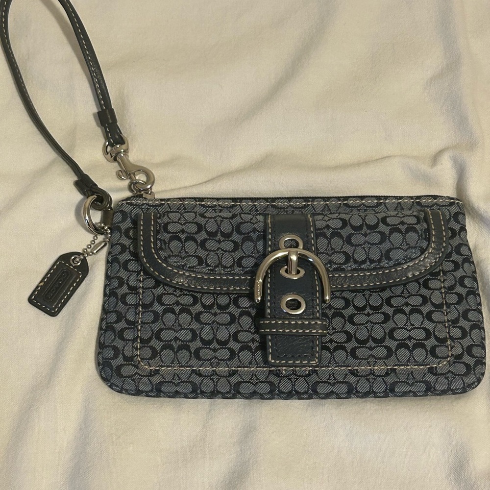 Vintage Navy Blue Coach Wristlet